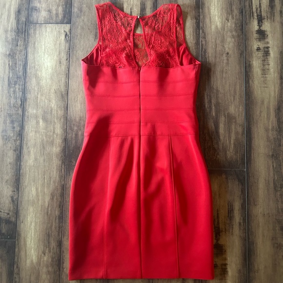 Red GUESS size 6 cocktail dress, worn once. Pet friendly, smoke free home. - Picture 2 of 3